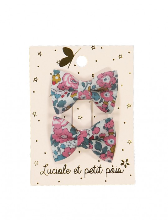 Duo mini barrettes bébé noeud Liberty Betsy
