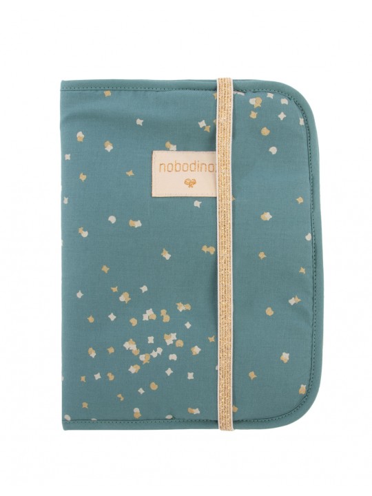 Protège carnet de santé vert confettis Poema