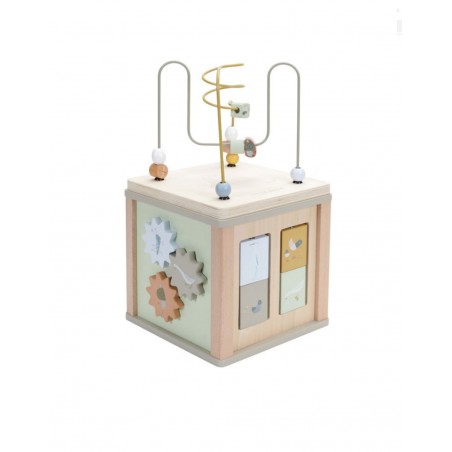 Cube activités bois Adventure bleu