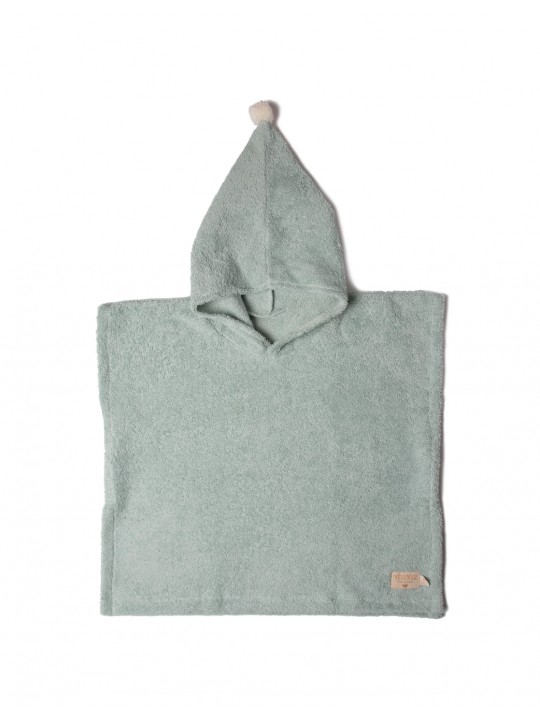 Poncho de bain vert 3/5 ans coton bio