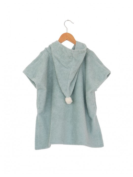 Poncho de bain vert 3/5 ans coton bio