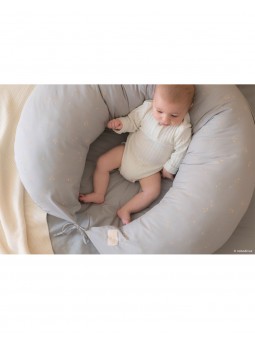 Grand coussin grossesse allaitement willow soft blue Luna