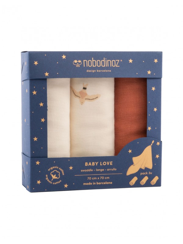 Pack 3 langes baby Love mix ocre