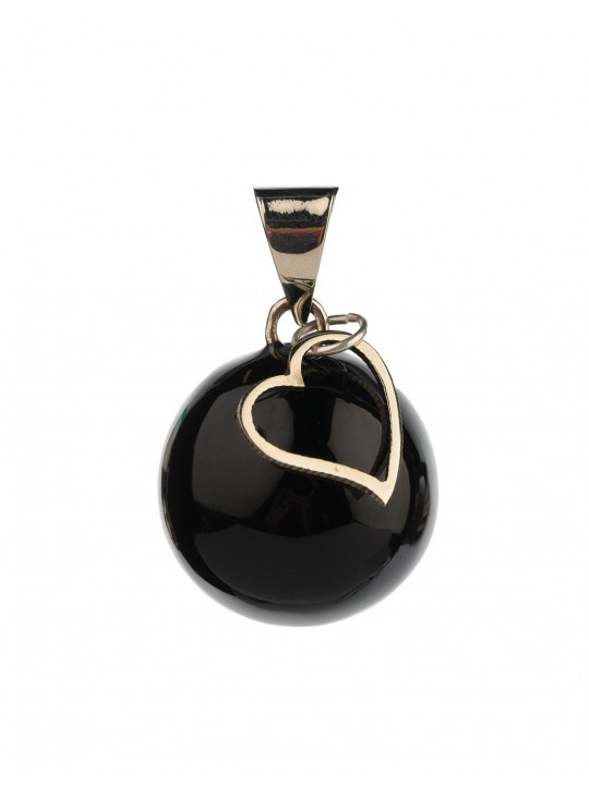 Bola grossesse noir pendentif coeur