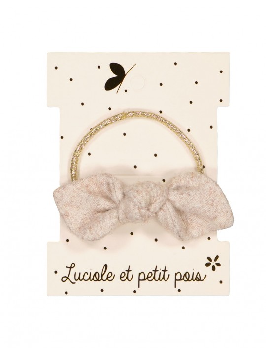Elastique noeud lapin chiné écru