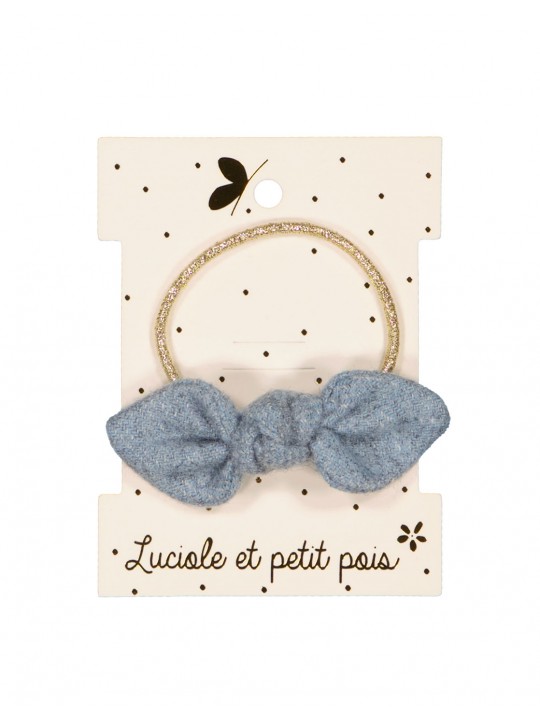 Elastique noeud lapin chiné bleu