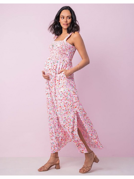 Robe longue de grossesse fleurie | Lolly