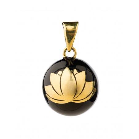 Bola grossesse noir fleur de lotus dorée