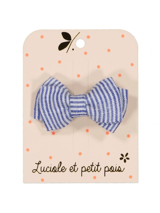 Barrette noeud double rayé
