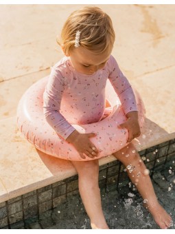 Maillot de bain à manches | Pink flowers