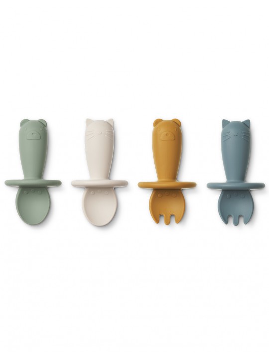 Lot de 4 couverts Avril | Faune Green