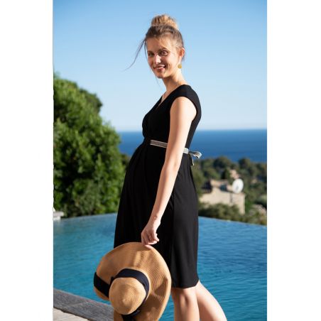 Robe grossesse allaitement Organic | Noir