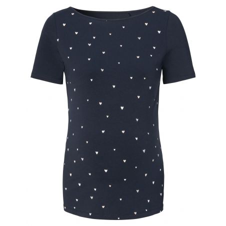 Tee shirt bleu grossesse | Coeurs