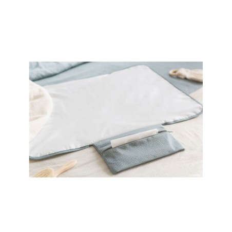 Tapis à langer nomade waterproof Mozart | Stone blue