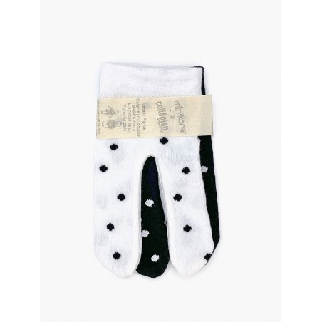 Lot 2 collants | Blanc et noir pois