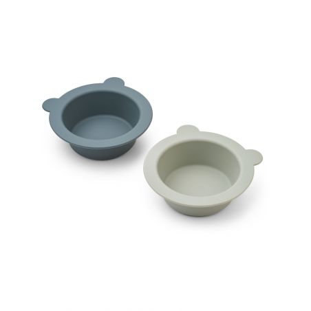 Duo bols ventouses | Dove blue