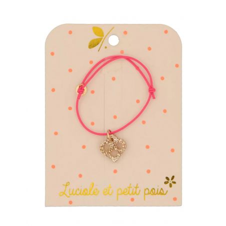 Bracelet cordon élastique rose | Pretzel or