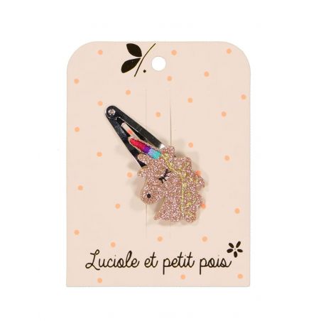 Barrette brillante Licorne, Luciole et Petit pois | Inelle