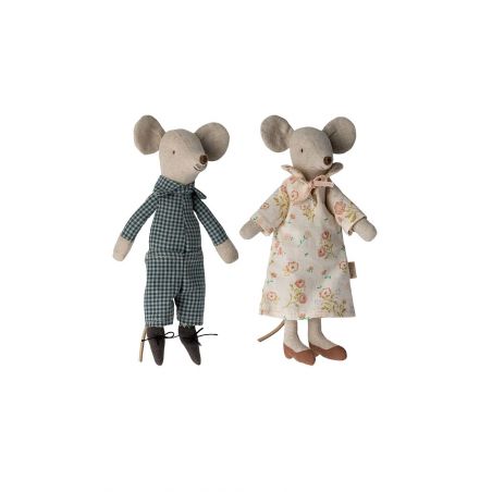 Grand-mère & Grand-père souris dans leur boîte à cigares