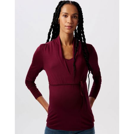 Haut cintré future maman | Plum red