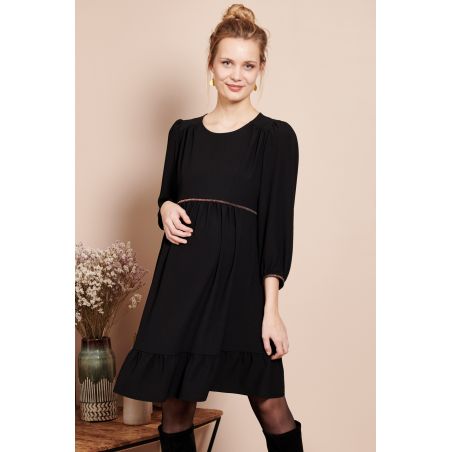 Robe chic grossesse Lison | Crepe noire