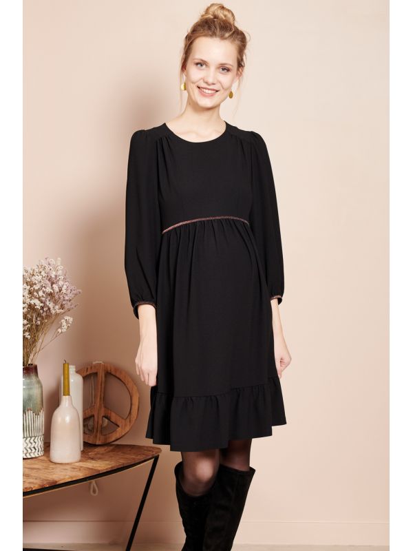 Robe chic grossesse Lison | Crepe noire