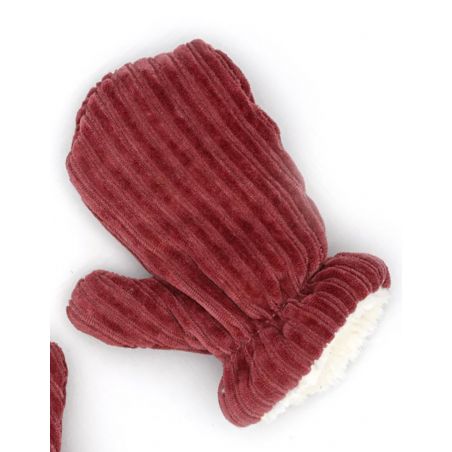 Mouffles velours | Framboise