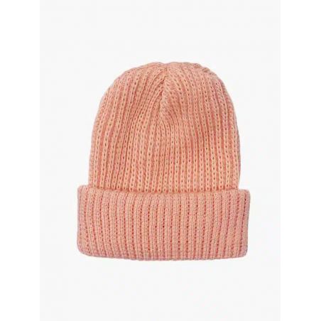 Bonnet Marius en tricot saumon