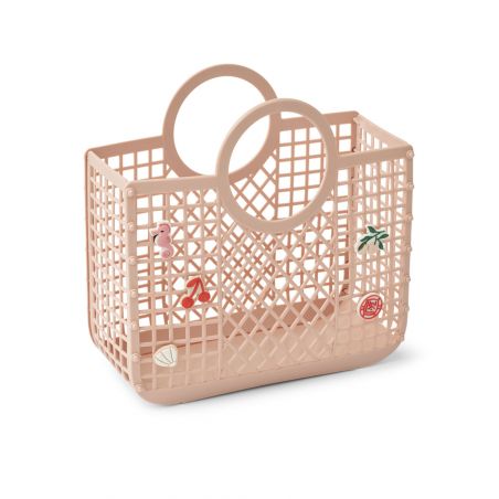 Panier Samantha avec breloques | Rose