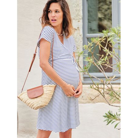Robe grossesse et allaitement | Isis rayures