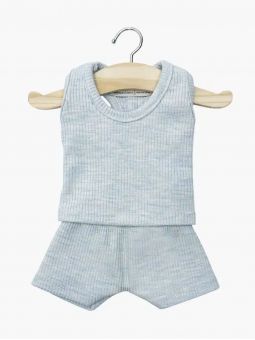 Dessous garçon Marcel | Bleu chiné