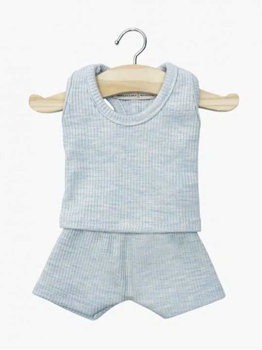 Dessous garçon Marcel | Bleu chiné