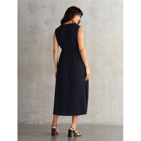 Robe Col Revers Mi-Longue | Calisto