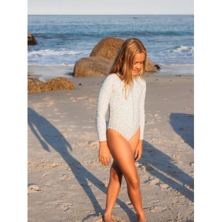 Maillot de bain à manches | Fleuri Vert