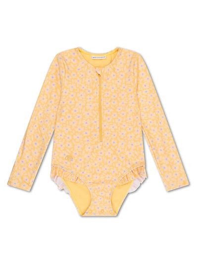 Maillot de bain à manches longues | Fleurs Jaunes