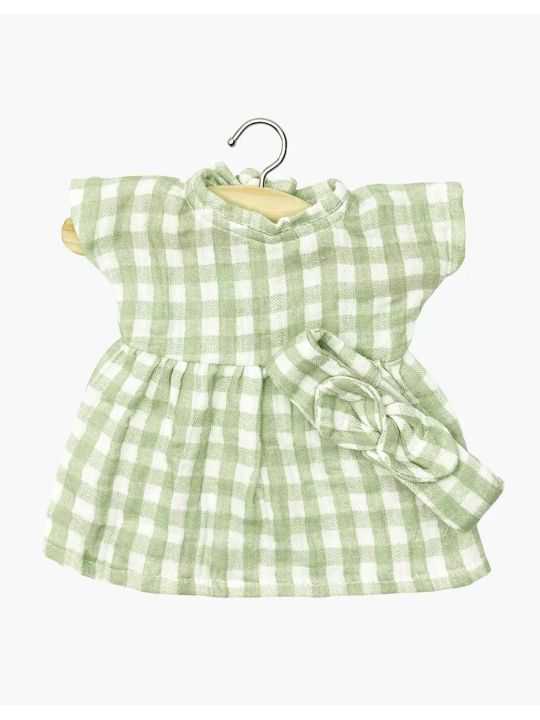 Tenues Babies | Robe Faustine vichy vert et bandeau