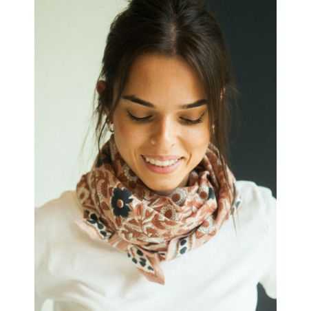 Grand foulard Latika| Coeur praline