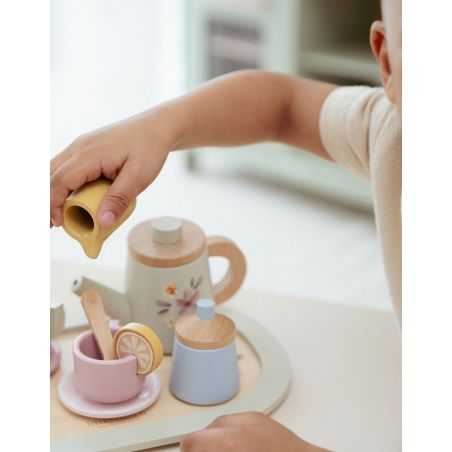 Service à thé en bois