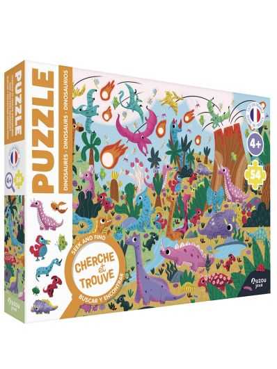 Puzzle Cherche et Trouve 54 pièces| Dinosaures