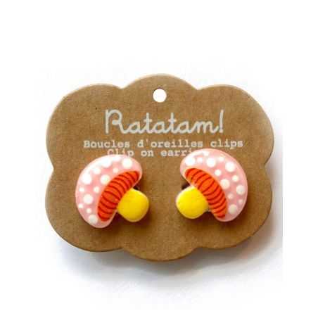 Boucles d'oreilles clips enfant | Champignons