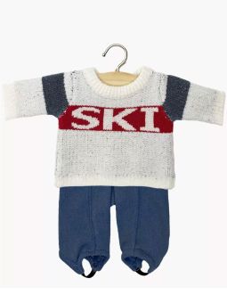 Ensemble ski | Haut tricot et fuseau Popeye bleu