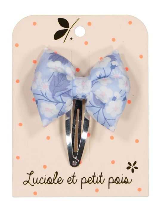 Barrette nœud papillon | Liberty mitsi jacinthe bleu