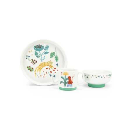Coffret vaisselle porcelaine 3 pièces | Forêt Mawa