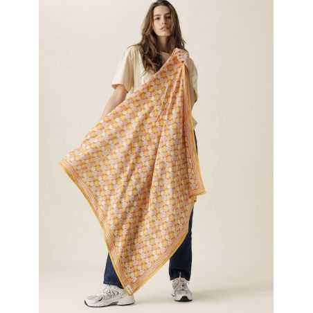 Grand foulard Latika | Paquerette orange