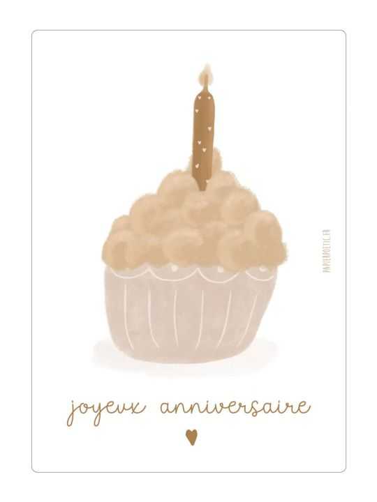 Carte Joyeux anniversaire enveloppe kraft