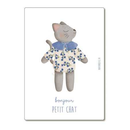 Carte enfant | Bonjour petit chat