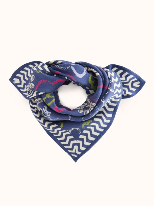 Petit foulard Manika | Ardoise indigo