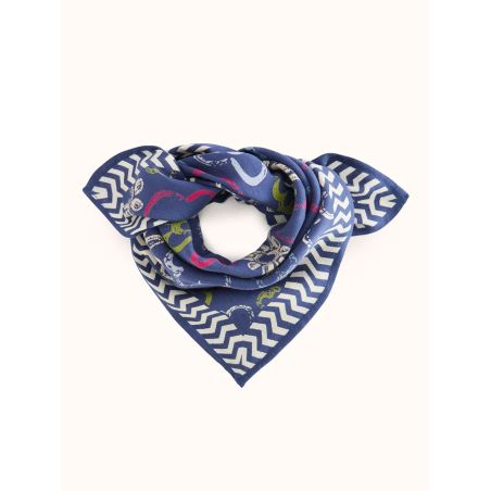 Petit foulard Manika | Ardoise indigo