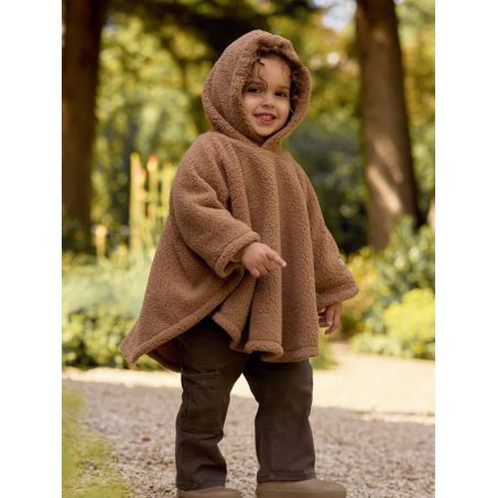 Poncho bébé cosy curlé | Dark hazel