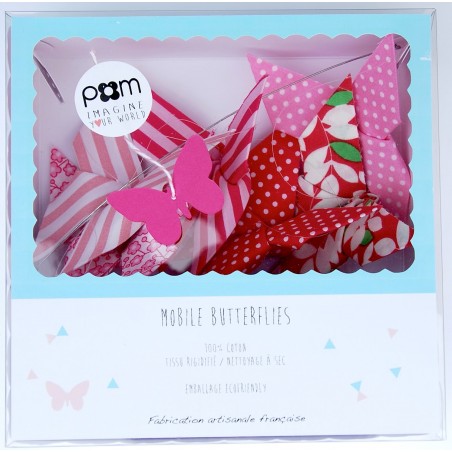 Mobile papillons roses